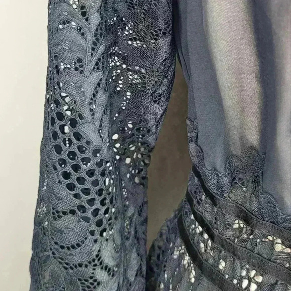 La Senza Long Black Maxi Lace Robe Sleep Size Small Medium - Picture 6 of 12